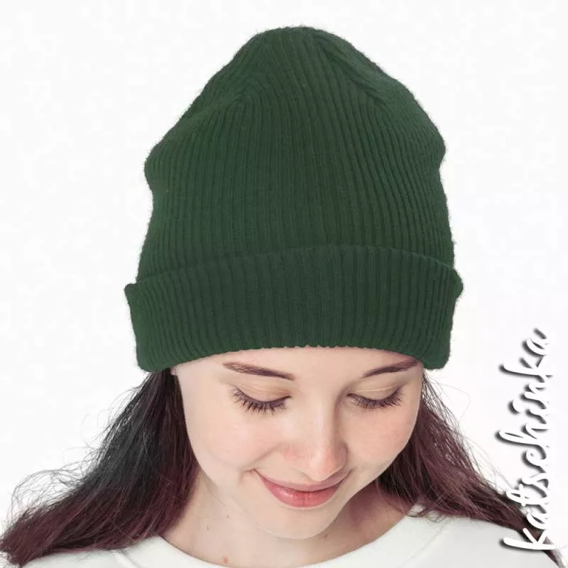 Grobstrick Bündchen tanne als Schlauchware, geripptes Hipster Bündchen für Pullover, Hosen und Mützen